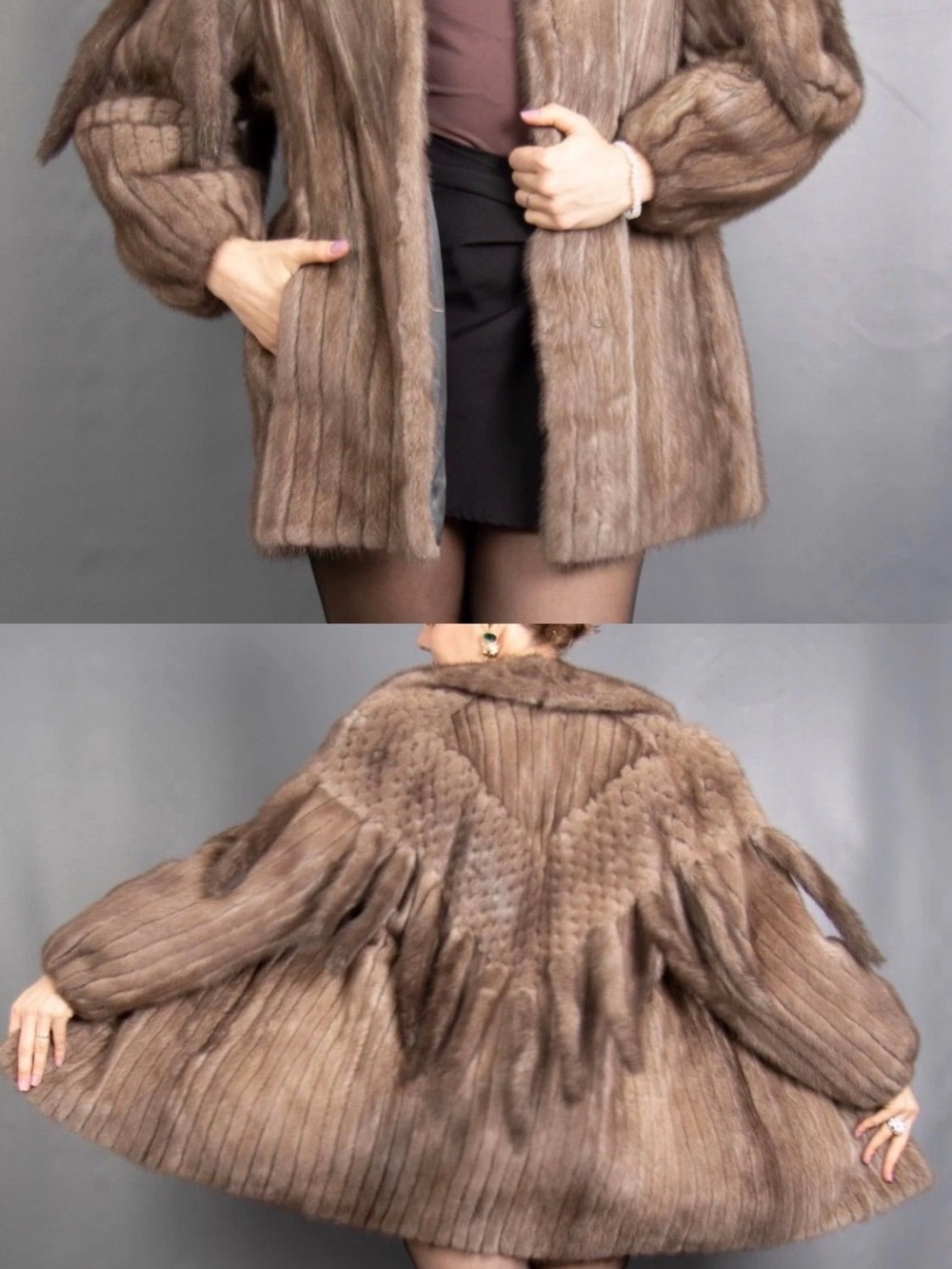 Luxury Women's Brown Mink Fur Coat - Elegant Short Jacket